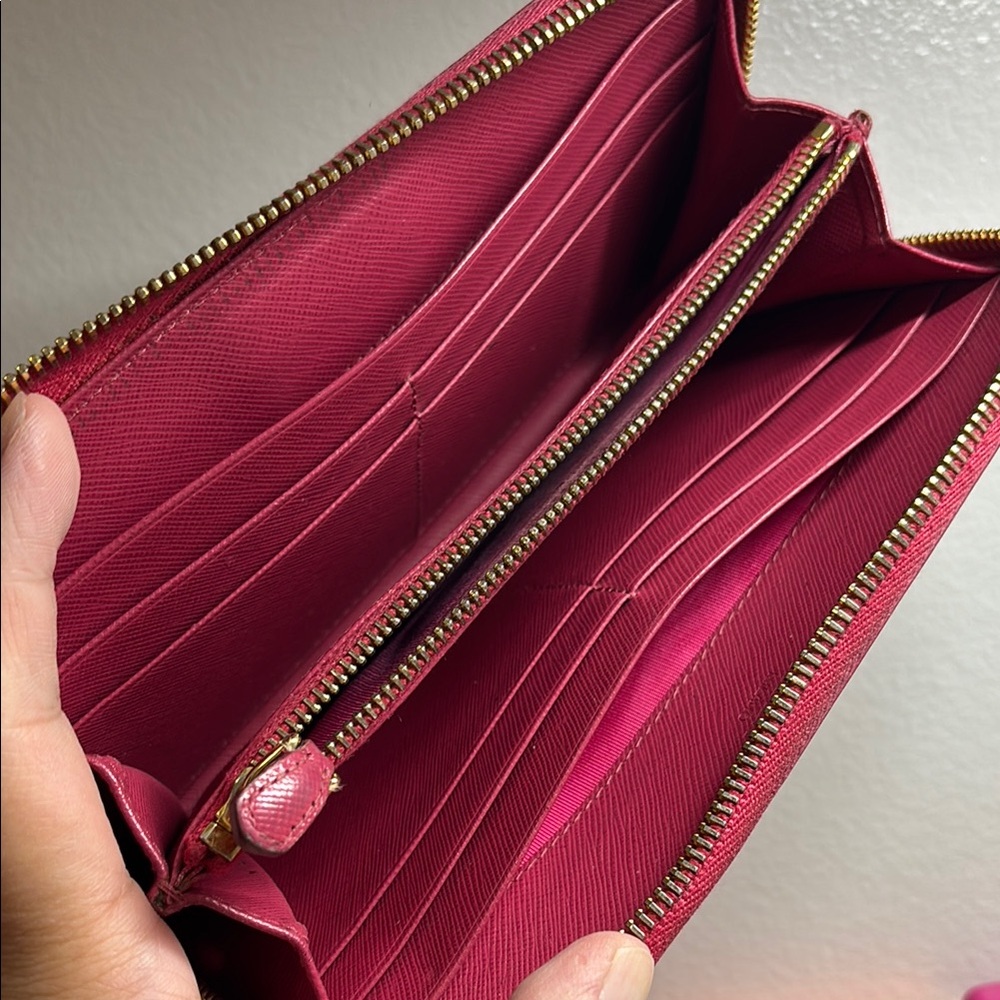 Prada Pink Bow Zip Around Wallet - Picture 7 of 9